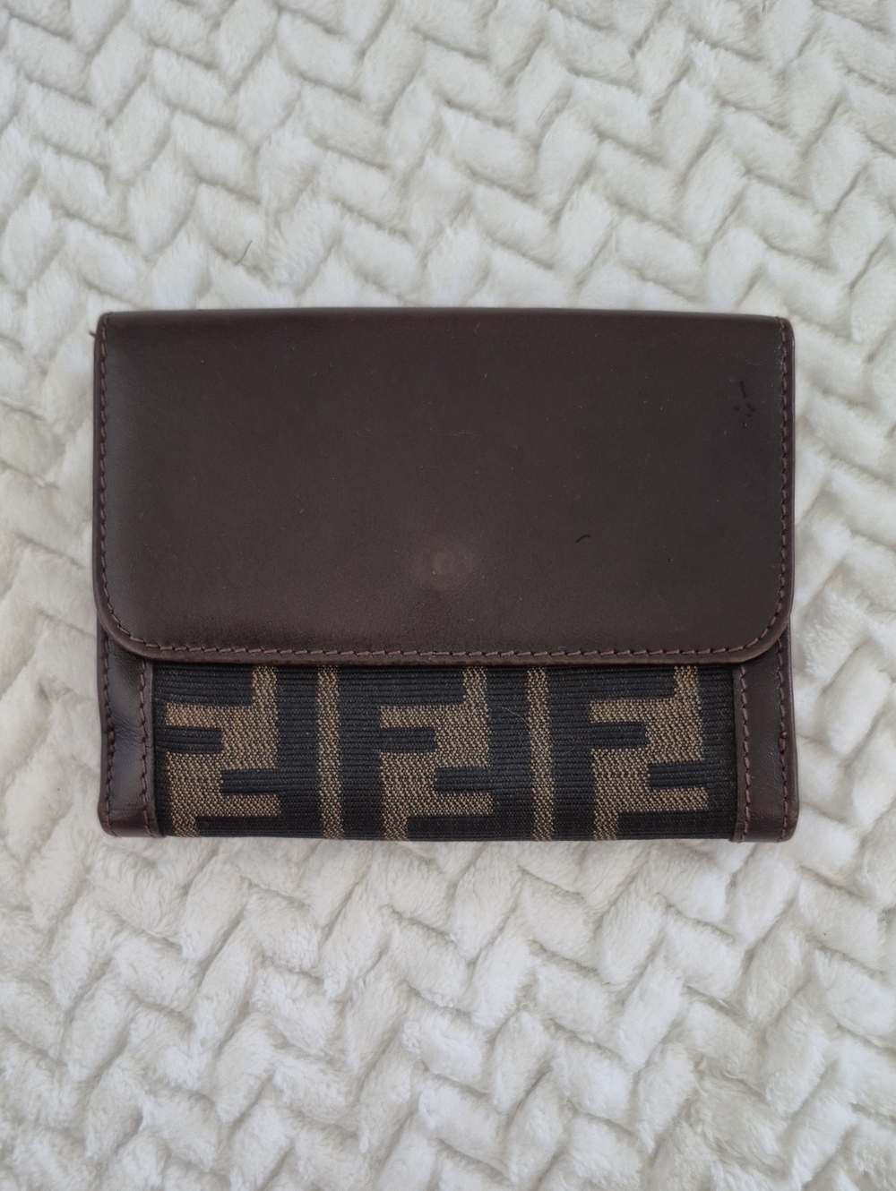 Vintage Fendi Zucca Canvas Leather Wallet